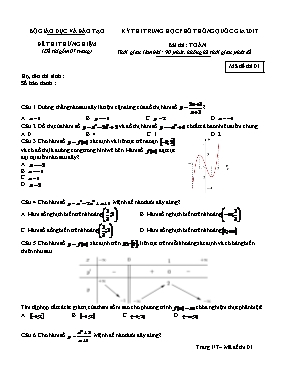 Đề thi trung học phổ thông quốc gia bài thi môn Toán - Số 45